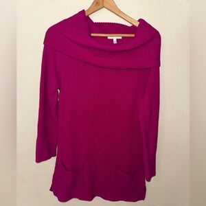 Chaus Pink Cowl Neck Sweater Tunic